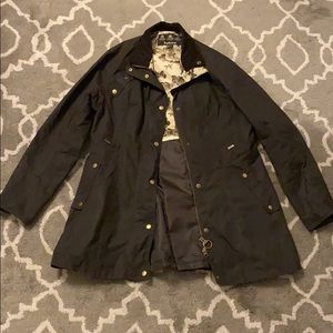 Genuine dark brown Barbour waxed jacket (size 14)